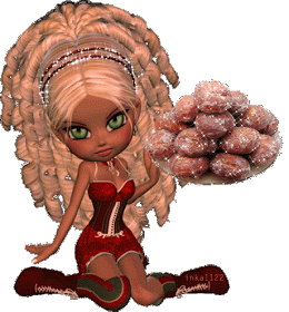 Laleczka z błyszczącymi pączkami